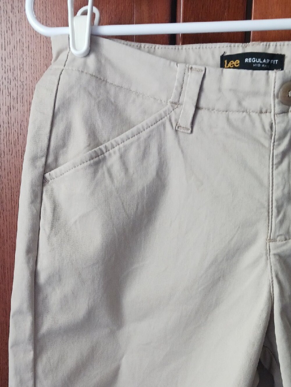 Lee Women's Flat Front Tan Shorts - Picture 3 of 16
